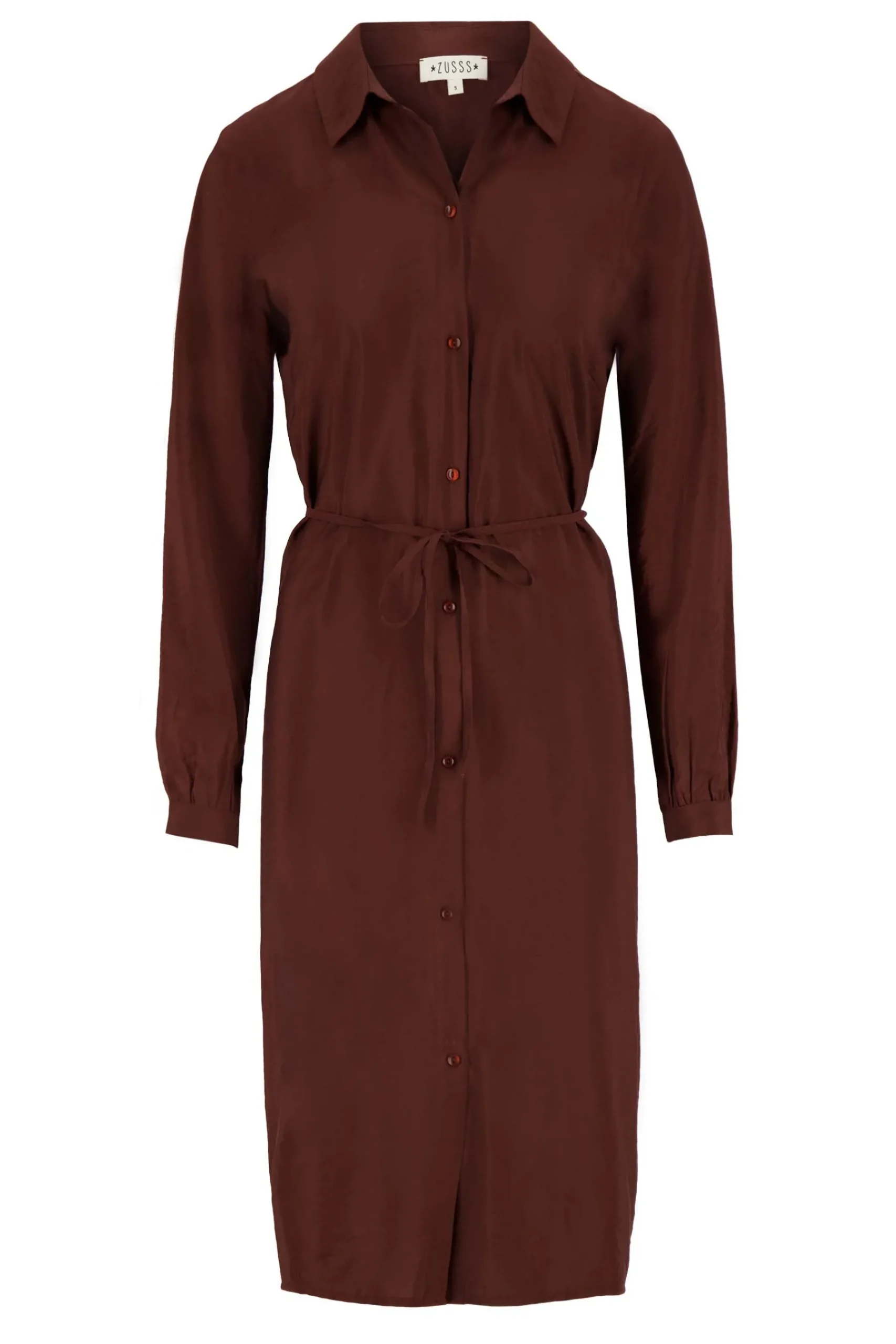 ZUSSS Jurkjes & Rokken*overhemdjurk chocoladebruin