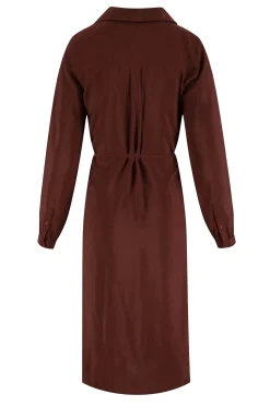 ZUSSS Jurkjes & Rokken*overhemdjurk chocoladebruin