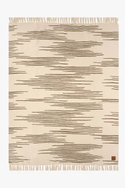 ZUSSS Plaids & Vloerkleden*plaid lijnenpatroon 130x170 /saliegroen zand/leem