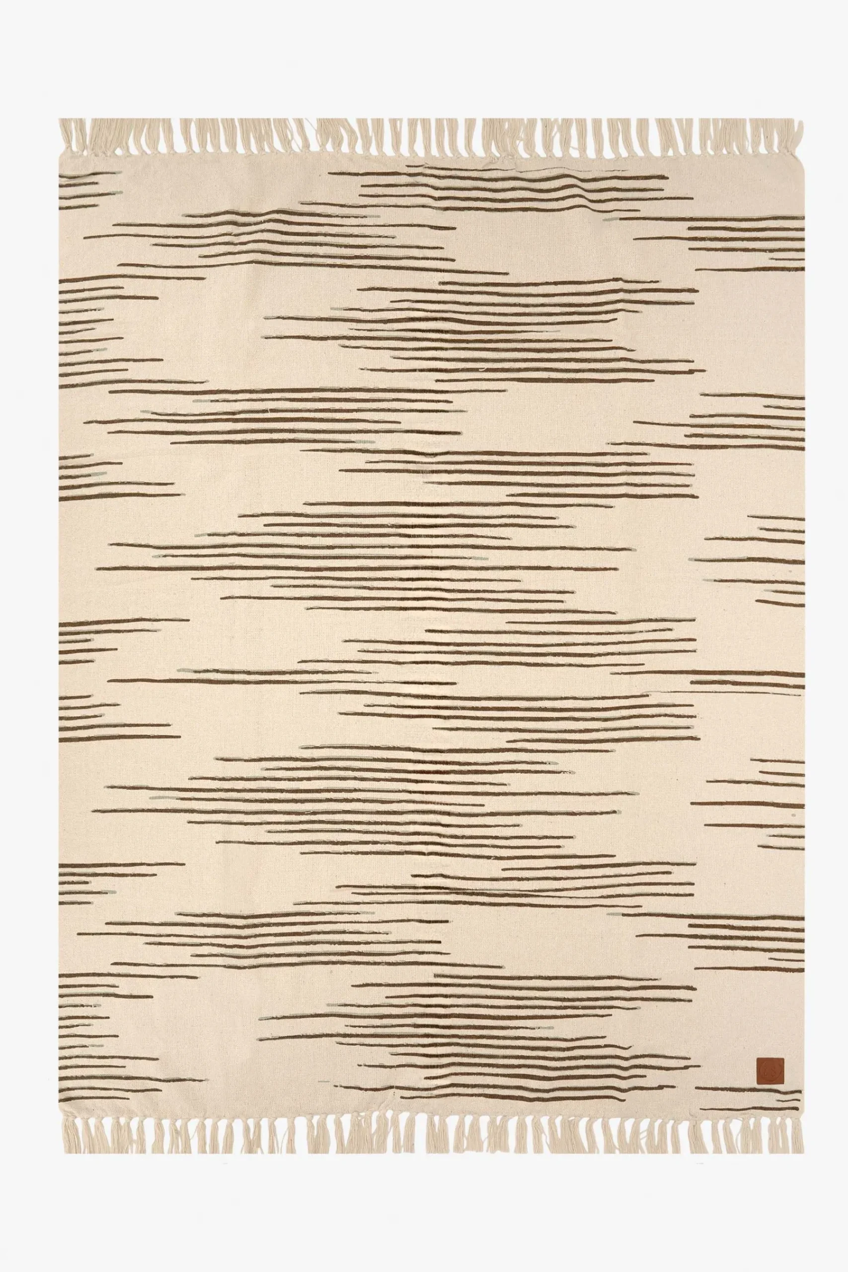 ZUSSS Plaids & Vloerkleden*plaid lijnenpatroon 130x170 /saliegroen zand/leem