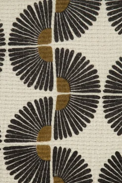 ZUSSS Plaids & Vloerkleden*plaid waaiers 130x170cm zand/antraciet/oker