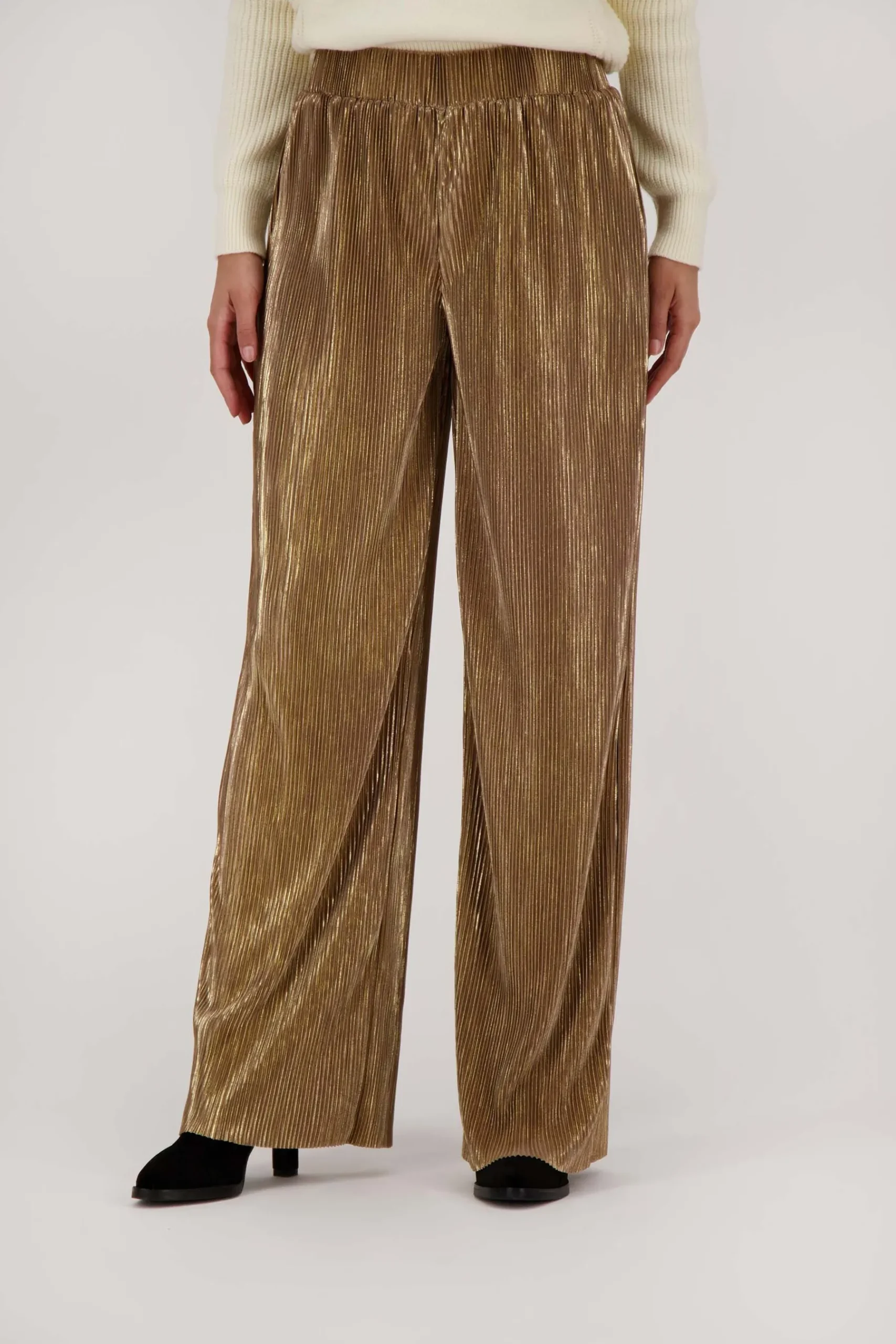 ZUSSS Broeken & Jeans*plisse broek goud champagne