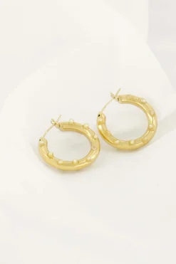 ZUSSS Oorbellen*ronde oorbel met steentjes goud