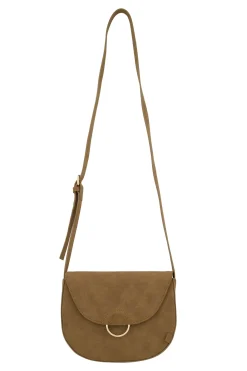ZUSSS Schoudertassen & Handtassen*schoudertas met gouden ring taupe