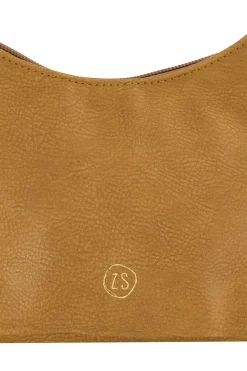 ZUSSS Schoudertassen & Handtassen*schoudertasje halve maan cognac