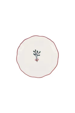 ZUSSS Servies*serveerschaaltje geschulpte rand mistletoe wit