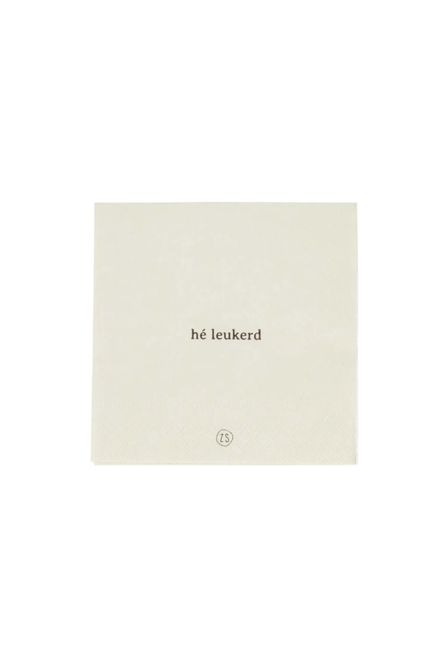 ZUSSS Servetten*servetten he leukerd hartje 12,5x12,5cm grijs zand/antraciet