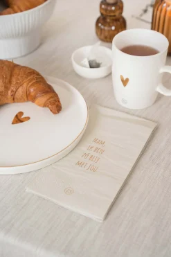ZUSSS Servetten|Keukentextiel*servetten mam zo blij met jou 11x20cm off white offwhite