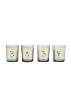 ZUSSS Kaarsen*set van 4 glaskaarsjes baby wit