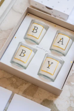 ZUSSS Kaarsen*set van 4 glaskaarsjes baby wit