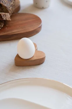 ZUSSS Keukenaccessoires*set van 2 houten servetringen/eierdopjes donkerbruin