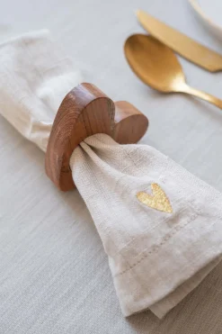 ZUSSS Keukenaccessoires*set van 2 houten servetringen/eierdopjes donkerbruin