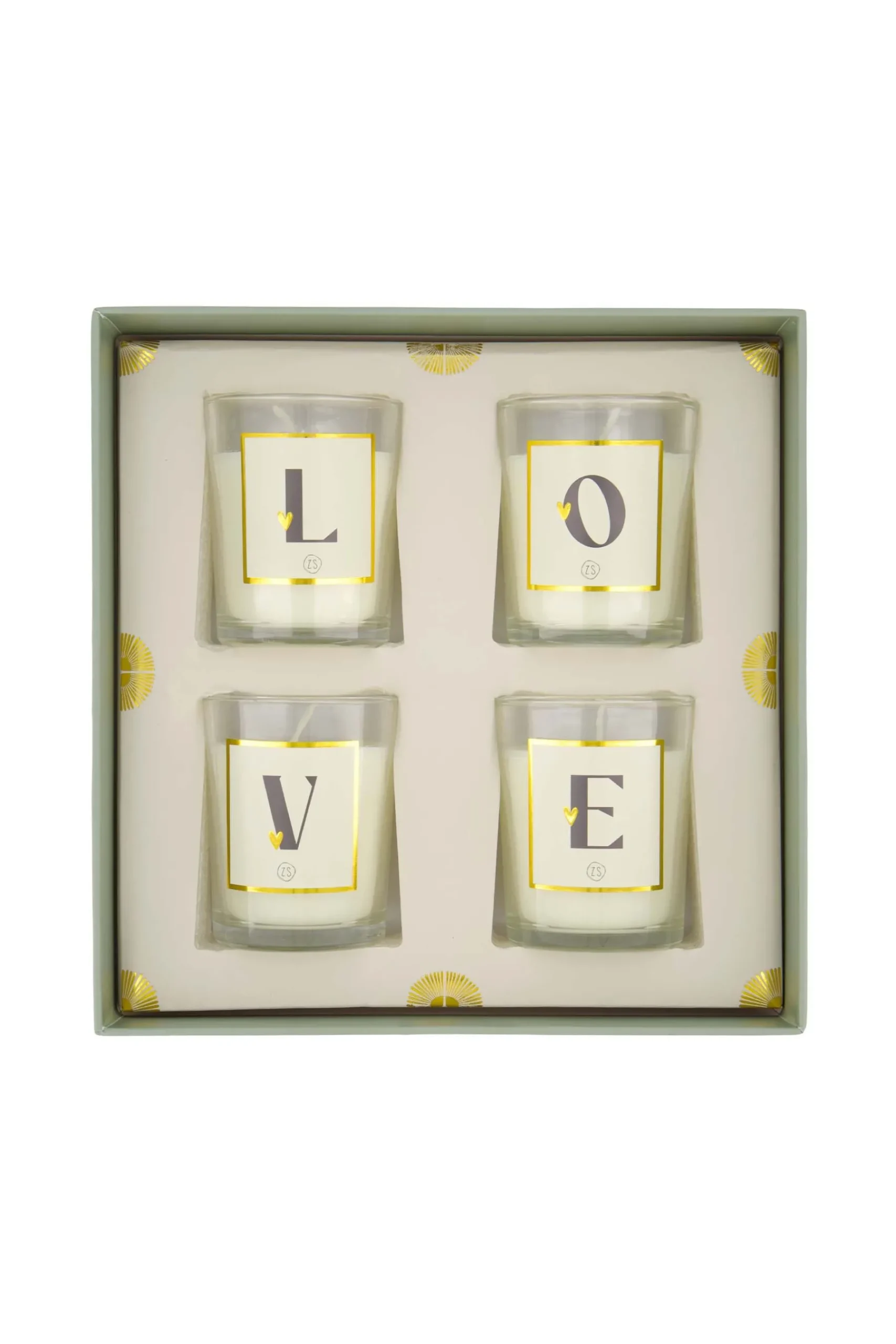 ZUSSS Bad*set van 4 kaarsjes saliegroen saligroen