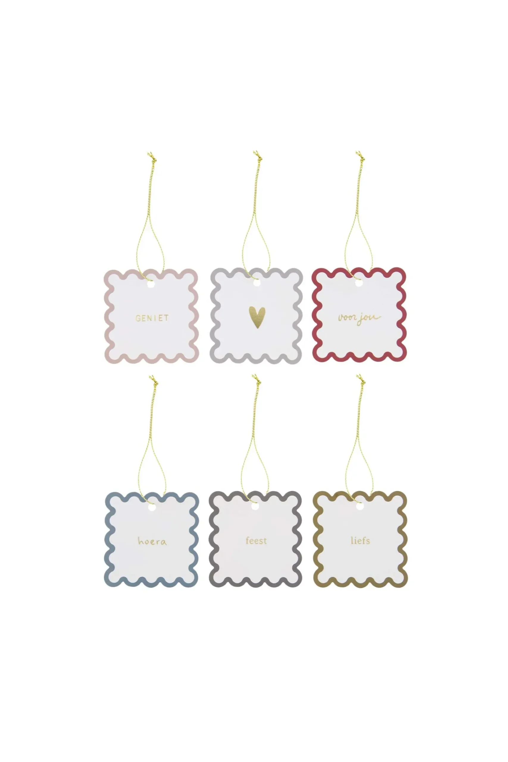 ZUSSS Versiering & Inpakken*set van 6 kadolabels multicolor