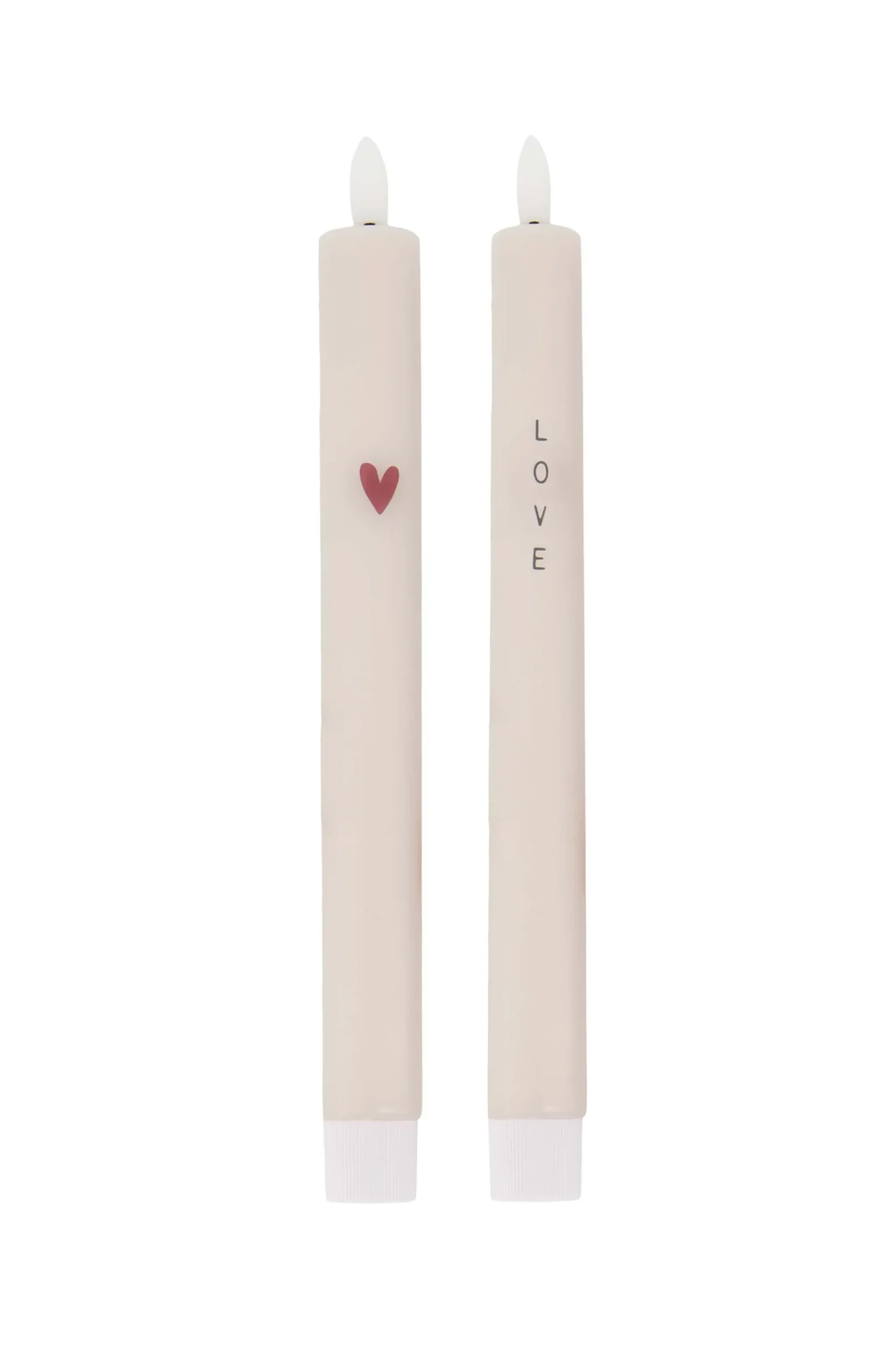 ZUSSS Kaarsen*set van 2 ledkaarsen love/hart zand