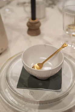 ZUSSS Bestek*set van 4 lepeltjes hartje goud