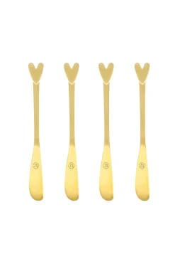 ZUSSS Bestek*set van 4 mesjes hartje goud