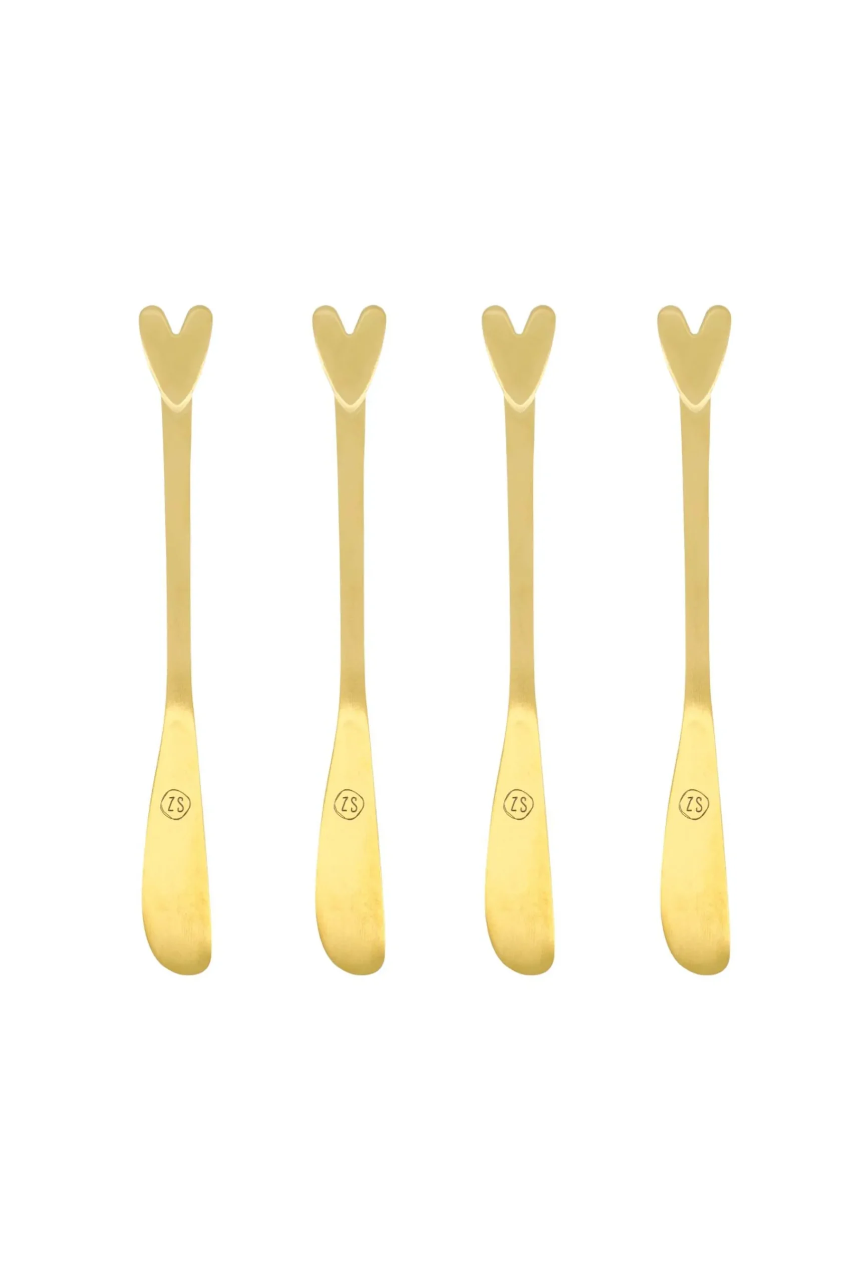ZUSSS Bestek*set van 4 mesjes hartje goud