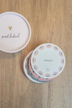 ZUSSS Keukenaccessoires*Set van 6 onderzetters rond zand/antracietgrijs/terra roze zand/antracietgrijs/terraroze