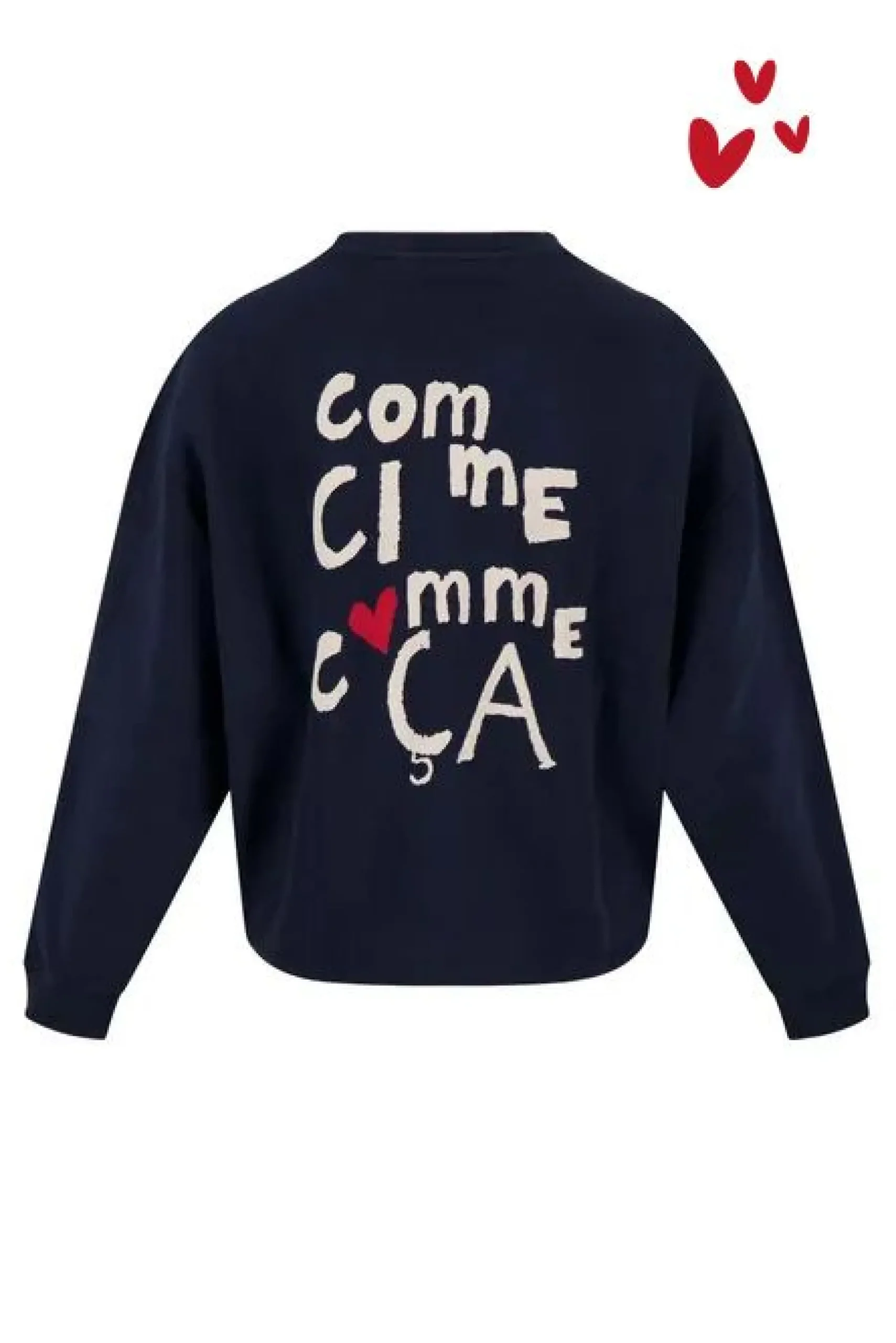 ZUSSS Truien*sweater met tekst donkerblauw