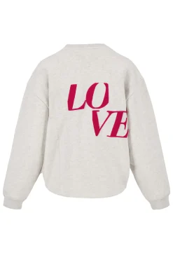 ZUSSS Truien*sweater met tekst grijs melee grijsmelee