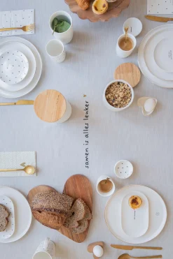 ZUSSS Keukentextiel*tafelkleed tijd voor gezelligheid 250x150cm peper en zout peper&zout