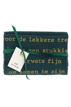 ZUSSS Keukentextiel*theedoek gedicht donkergroen