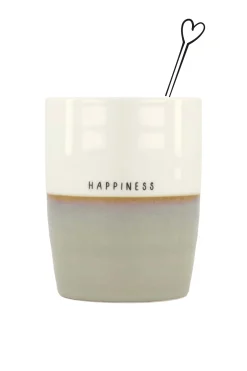 ZUSSS Servies*theemok happiness zand/wit