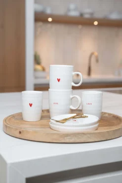 ZUSSS Servies*theemok met hartje rood wit