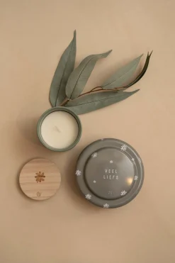 ZUSSS Geurkaarsen*tinnen geurkaars bamboe veel liefs saliegroen saligroen