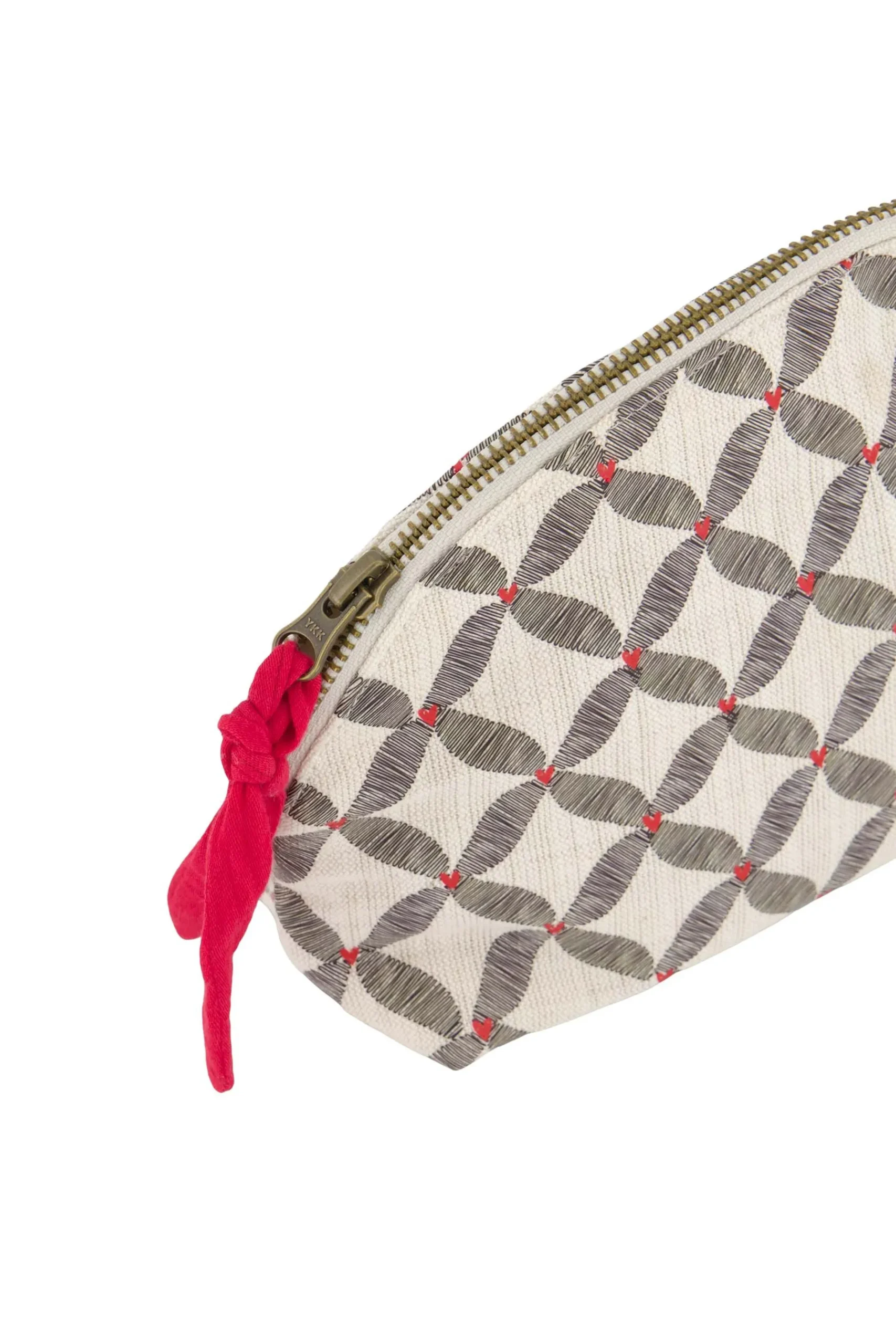 ZUSSS Toilettassen*toilettas print antracietgrijs/roze rood antracietgrijs/rozerood