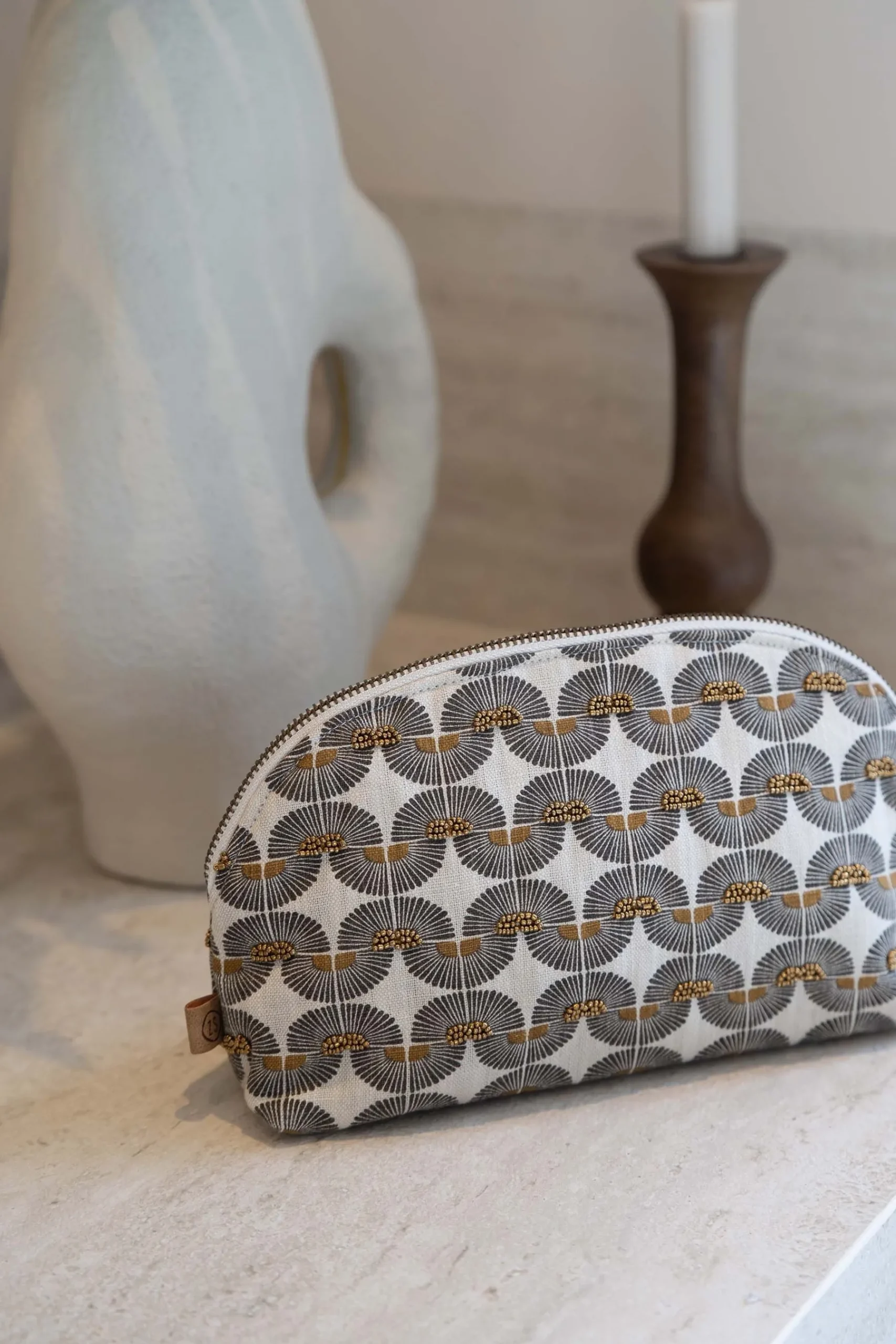 ZUSSS Toilettassen*toilettas waaiers zand/oker/leem