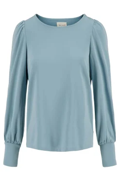 ZUSSS Truien*top met boothals grijsblauw