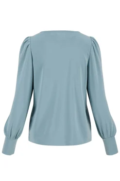 ZUSSS Truien*top met boothals grijsblauw