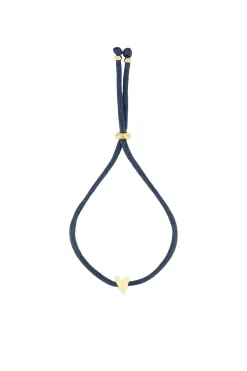 ZUSSS Armbandjes*touwarmbandje hartje donkerblauw