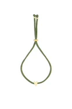 ZUSSS Armbandjes*touwarmbandje hartje donkergroen
