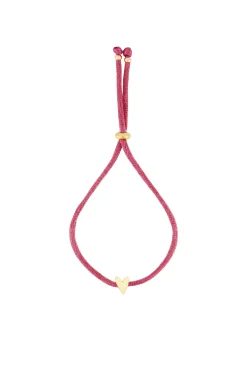 ZUSSS Armbandjes*touwarmbandje hartje roze rood rozerood