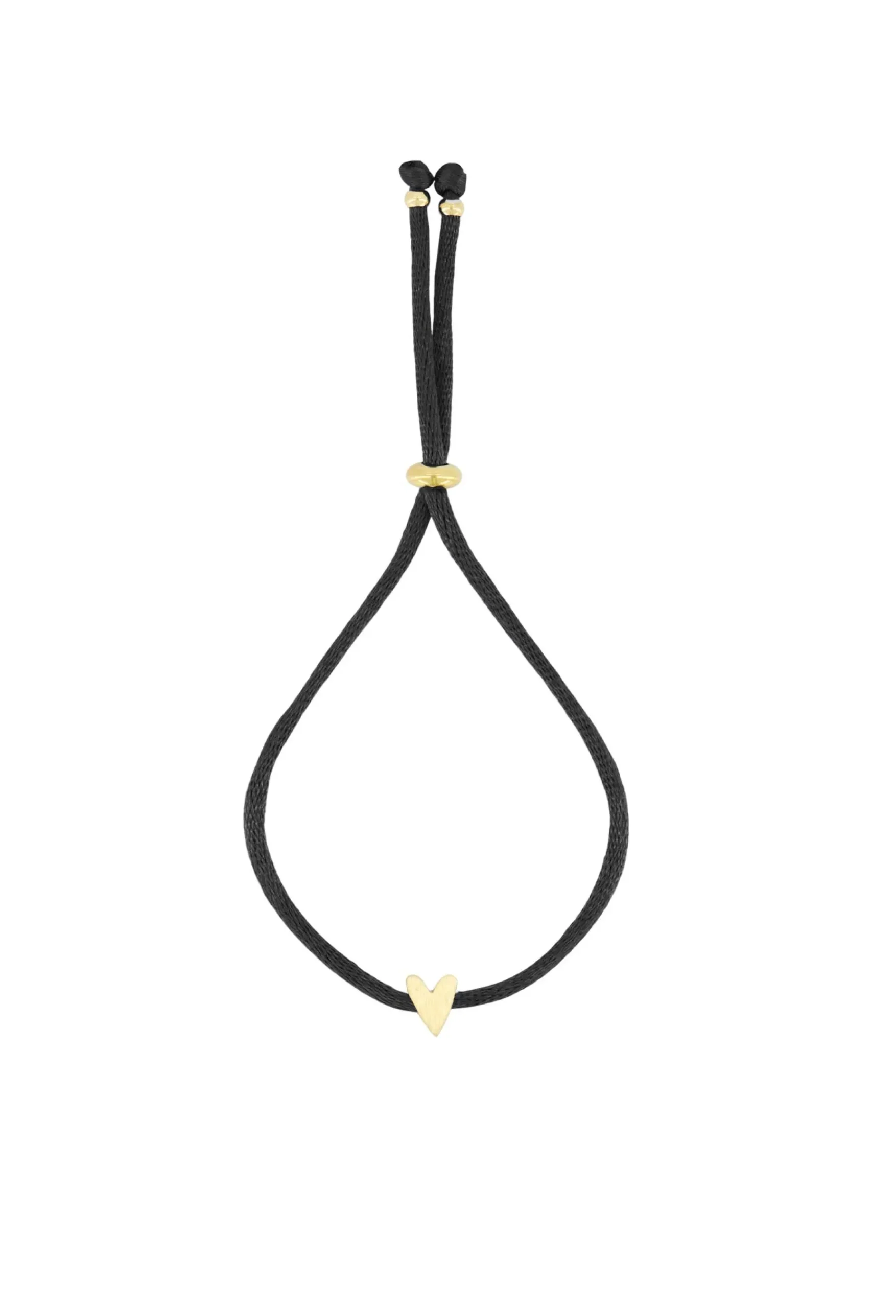 ZUSSS Armbandjes*touwarmbandje hartje zwart