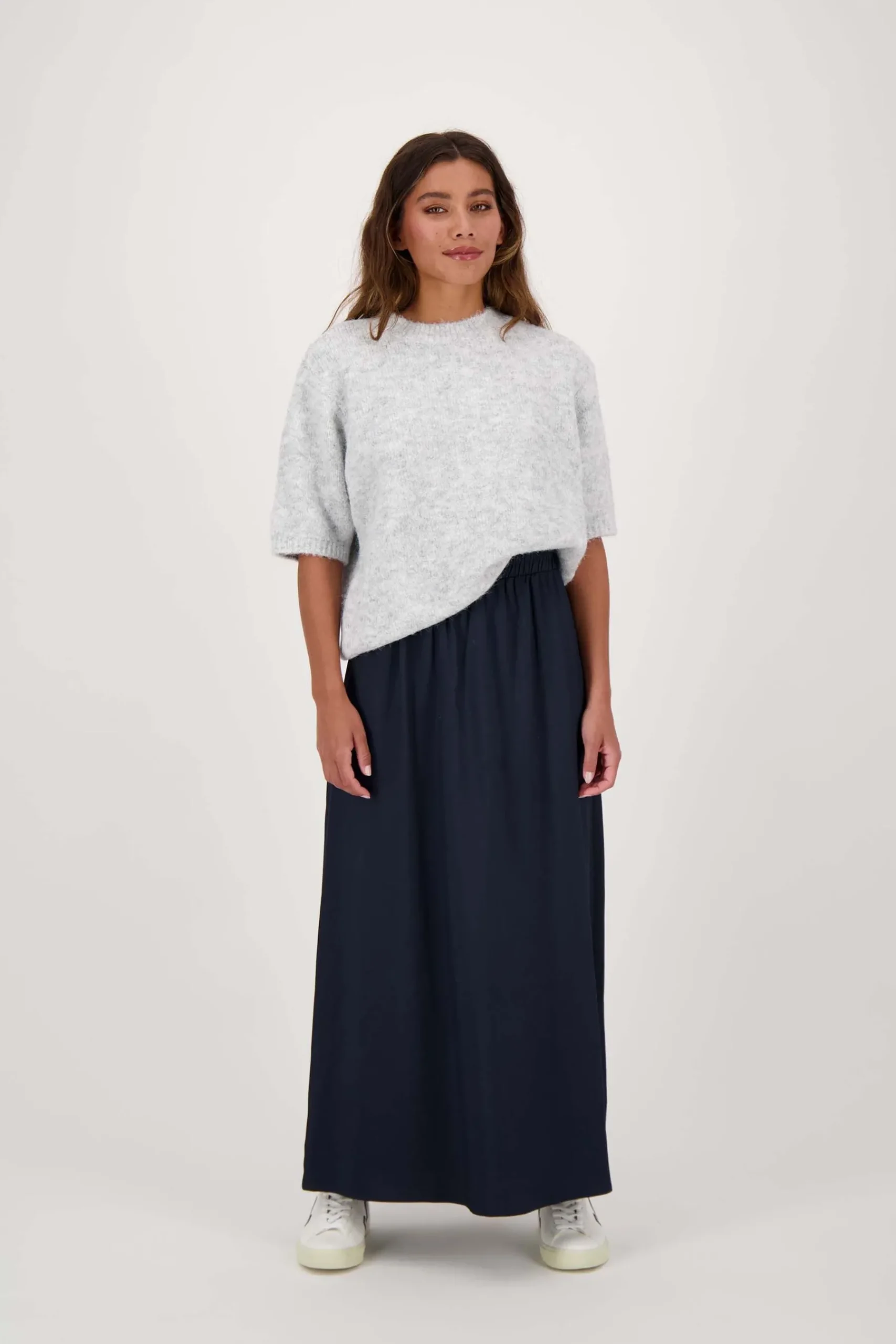 ZUSSS Truien*trui met boothals lichtgrijs