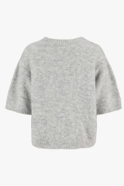 ZUSSS Truien*trui met boothals lichtgrijs