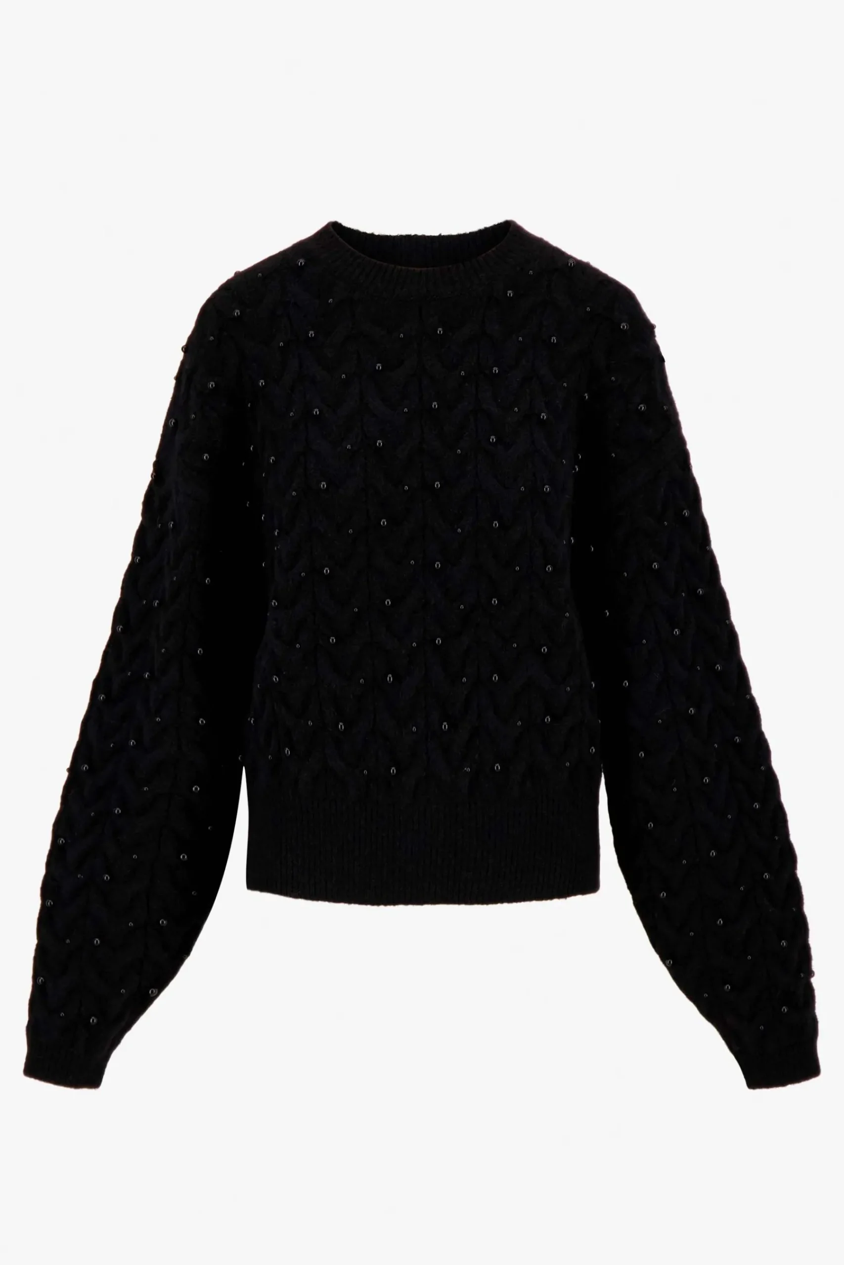ZUSSS Truien*trui met kraaltjes zwart