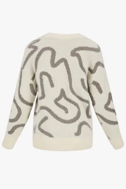 ZUSSS Truien*trui met lurex patroon creme