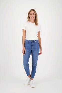 ZUSSS Tops*t-shirt met ronde hals wit