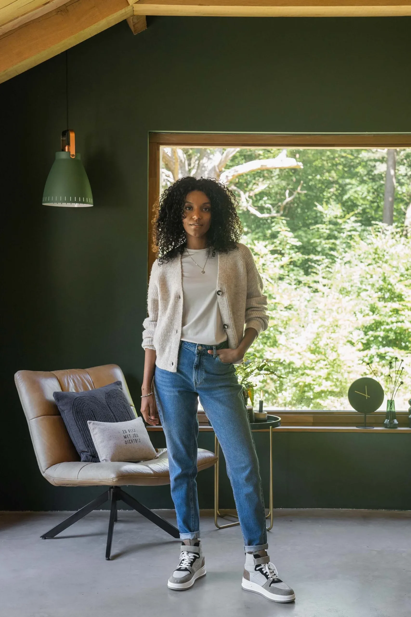 ZUSSS Tops*t-shirt met ronde hals zand