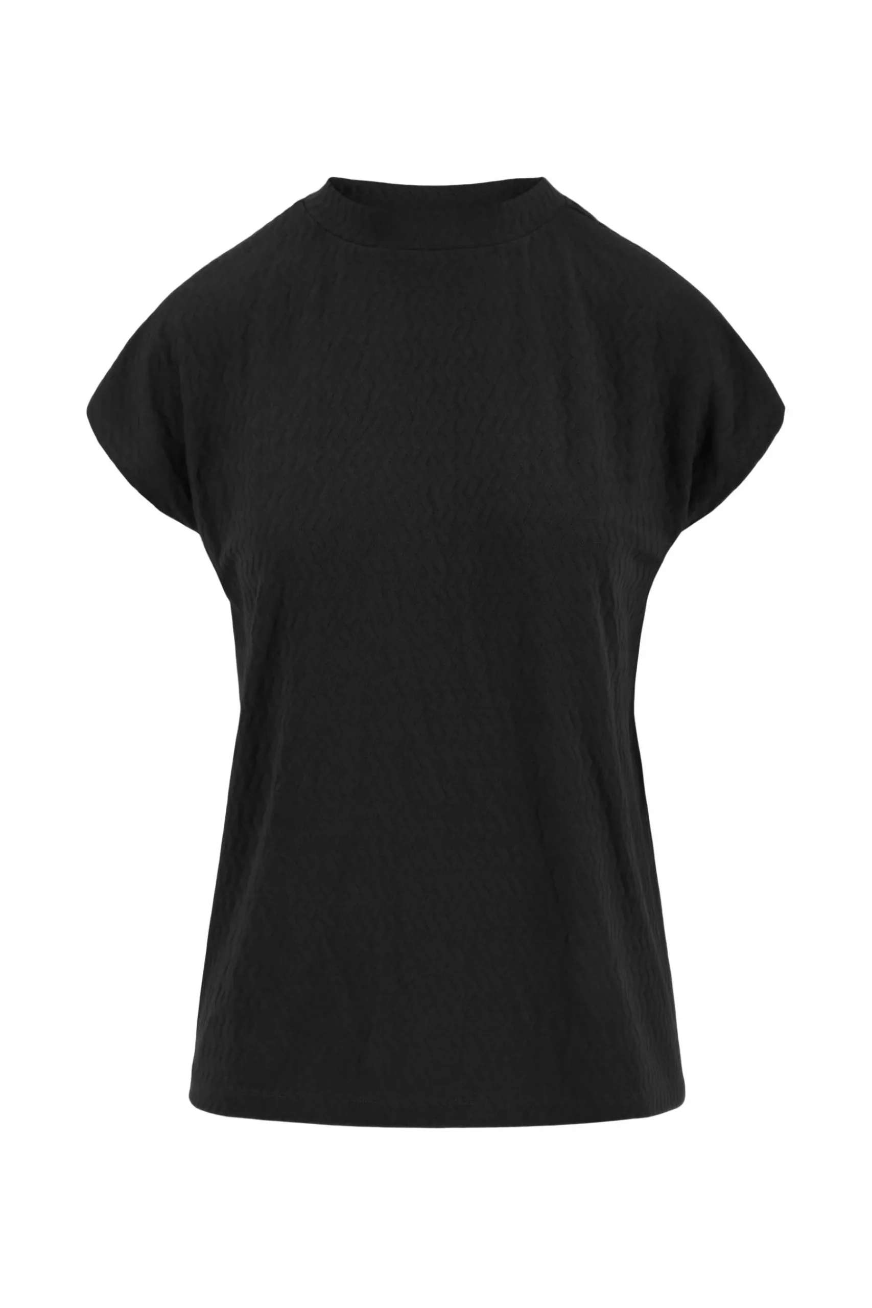 ZUSSS Tops*turtle top met structuur zwart