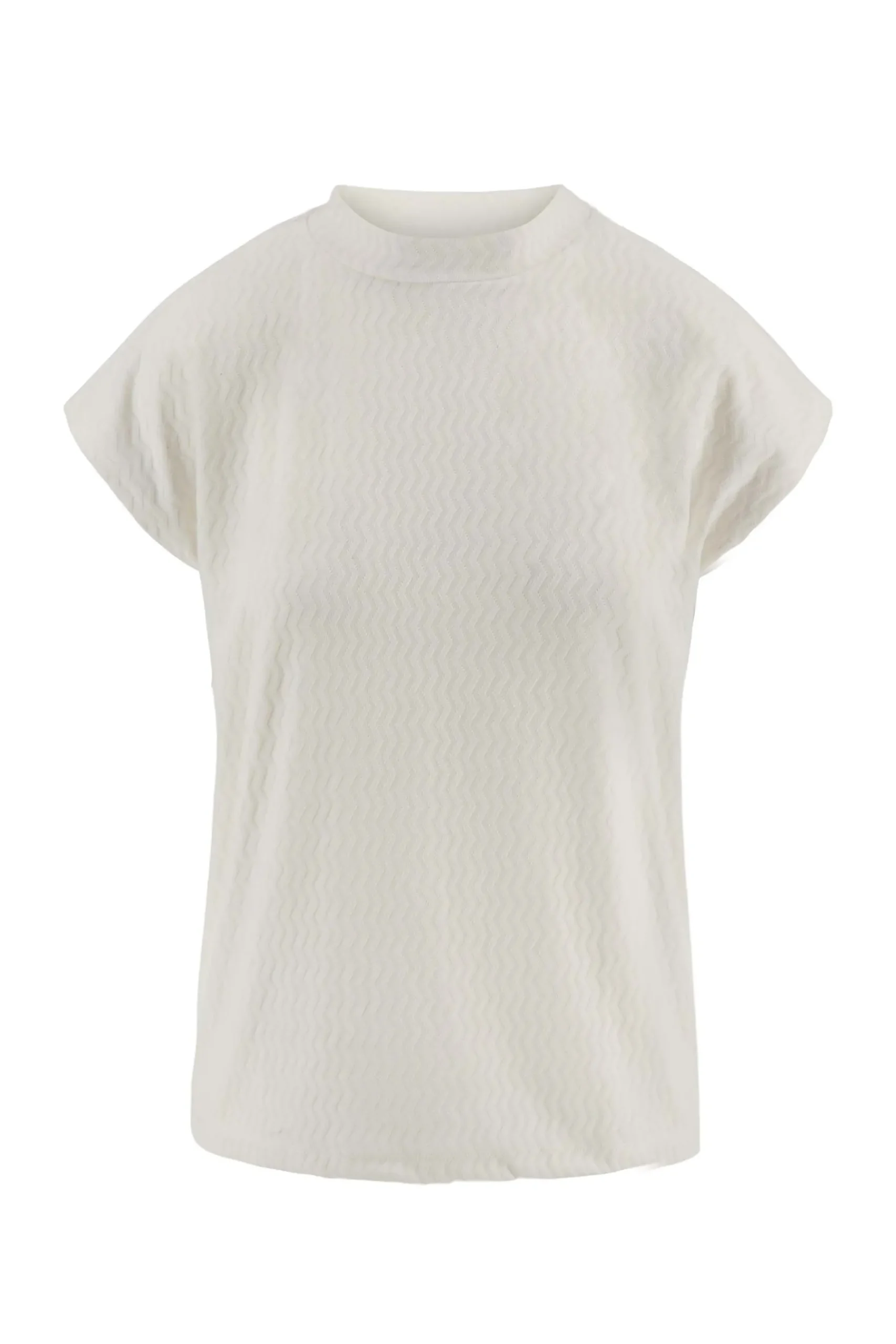 ZUSSS Tops*turtle top met structuur creme