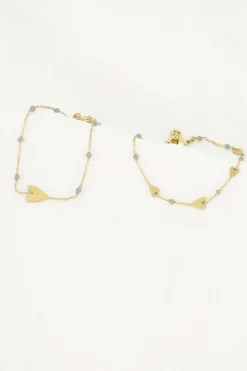 ZUSSS Armbandjes*vriendschapsarmbandje zand/goud goud/zand