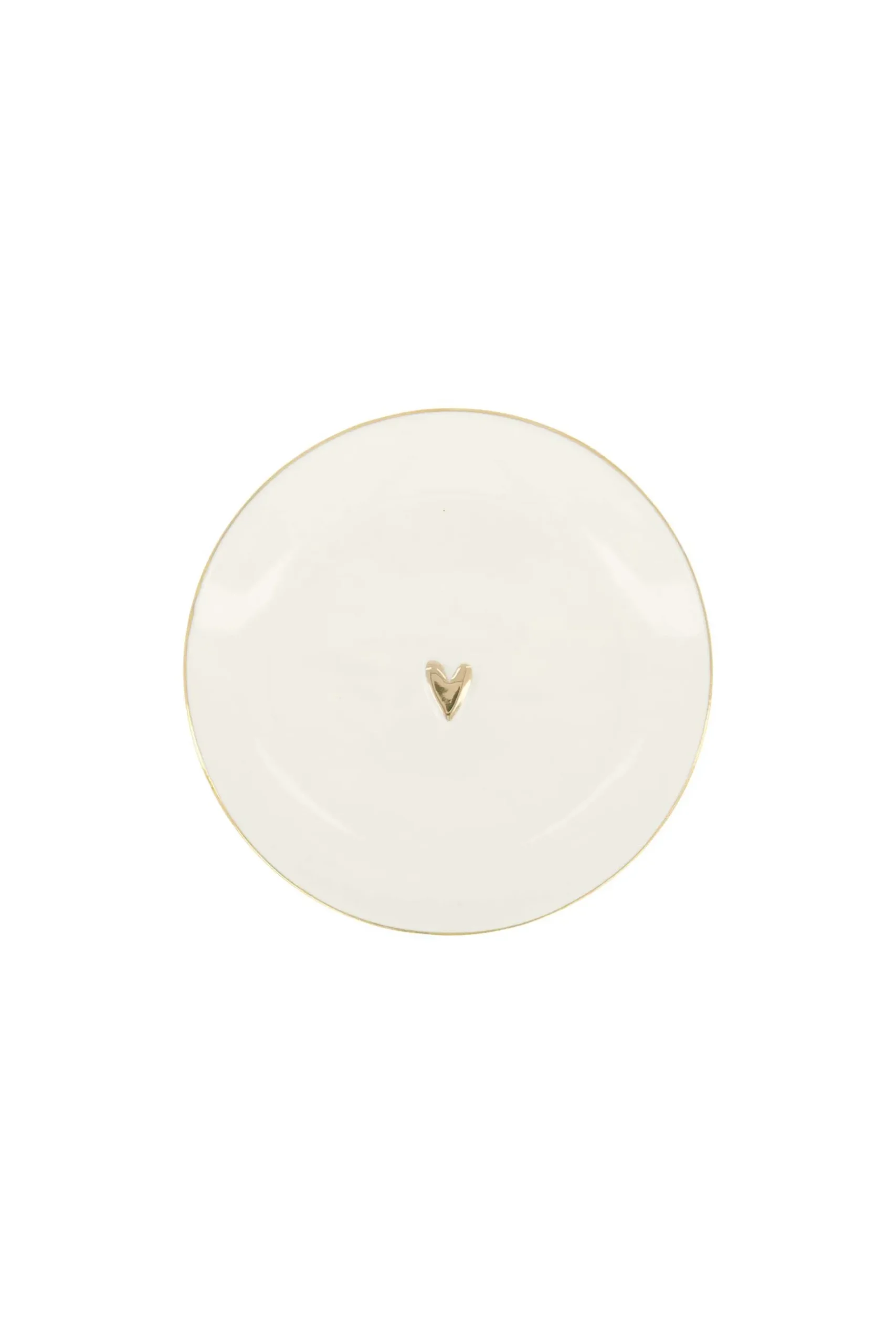 ZUSSS Overige Woonaccessoires*wandbordje goud hartje wit