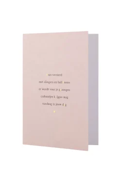 ZUSSS Kaartjes*wenskaart hoera gedichtje oudroze