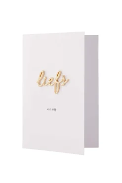 ZUSSS Kaartjes*wenskaart liefs magneet wit/goud